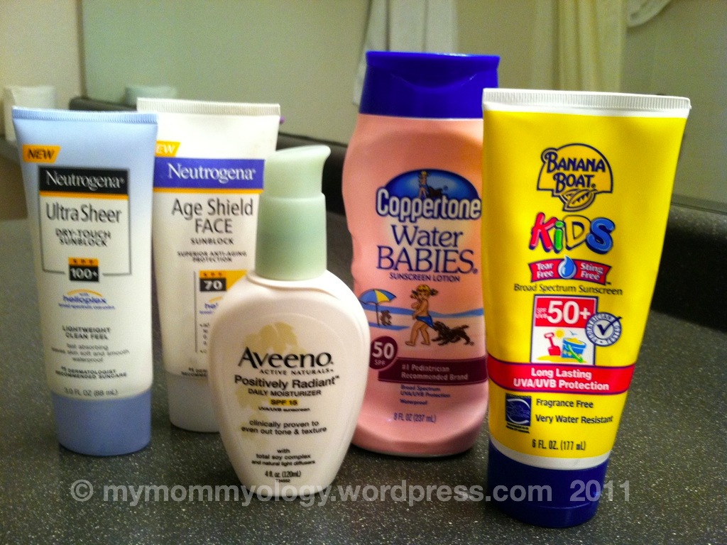 My Mommyology Sunscreen inventory