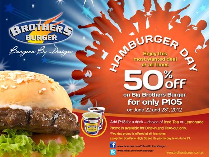 Brother's Burger Hamburger Day My Mommyology Brother's Burger